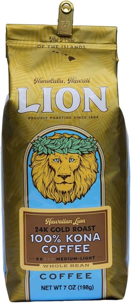 新品　ハワイ限定　LION Coffee Kona 100% (挽き豆2袋)② 新品 ハワイ限定 LION COFFEE ライオンコーヒー 100%コナ